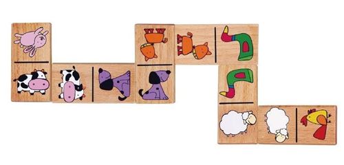 viga toys animaux de la ferme de jeu de dominos 28-pièces