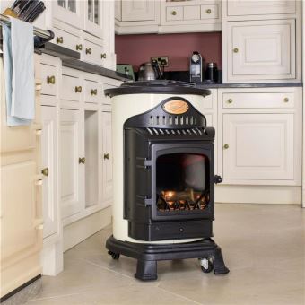 Chauffage D Appoint Gaz Provence Style Vieux Poele Noir Creme