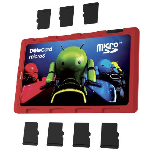 DiMeCard Micro8 support carte mémoire microSD Android Cycle de lumière Edition (Ultra mince support de format carte de crédit, étiqu