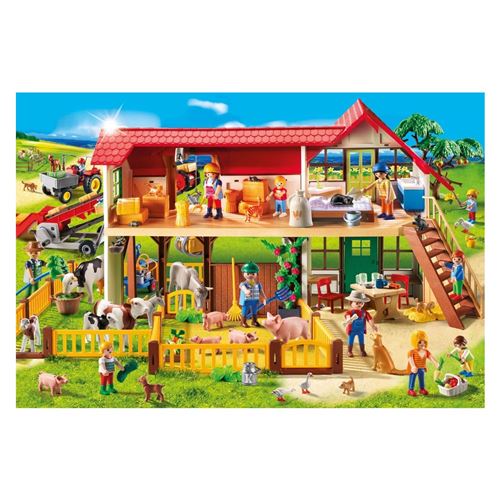 Puzzle 100 Pièces : Playmobil, La Ferme avec une Figurine Playmobil, Schmidt Spiele