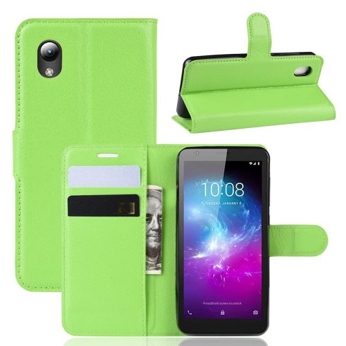 Etui en PU vert avec support pour votre ZTE Blade A3 (2019)