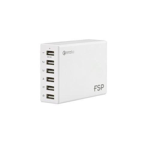 FSP Amport 62 chargeur USB 6 ports compatible avec QC 3.0 - Blanc