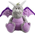 Dragon Floppy 30 Cm – Peluche Bleue Ultra Douce – Position Assise – En 3 Couleurs Pastel – Cadeau Enfant Dès La Naissance