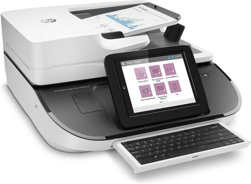 'HP Digital Sender Flow 8500 FN2 - Scanner de réseau (Écran LCD de 8, jusqu'à 100 ppm/200 ipm, 150 feuilles de 75 g/m², Ethernet 10/100/1000, USB), blanc