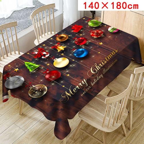 Nappe de Noël Imprimer Rectangle Table Cover Holiday Party Home Decor_Kiliaadk347
