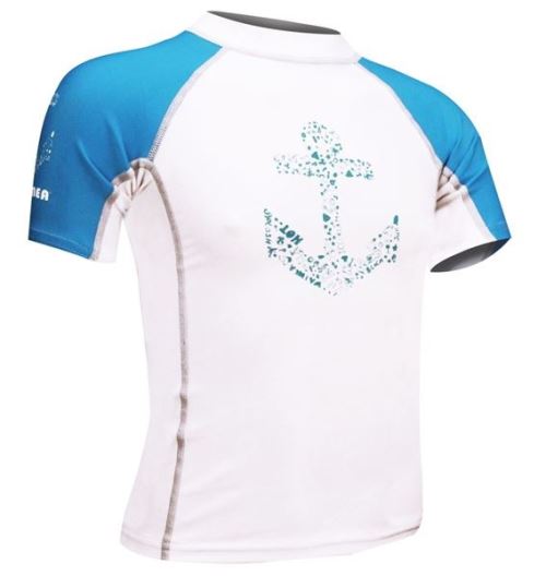 Waimea UV SHIRT GARÇONS BLANC BLEU