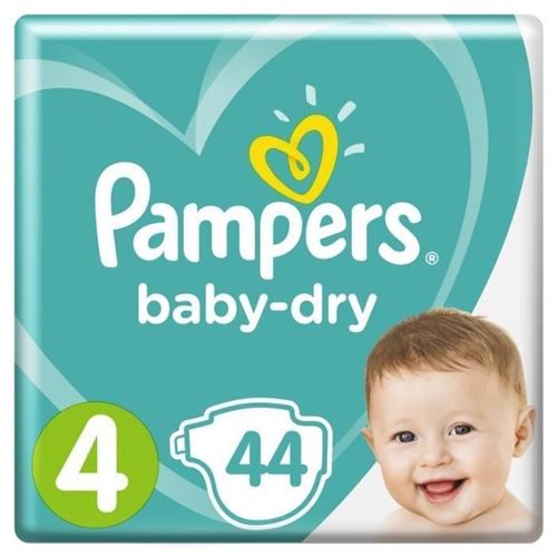 Pampers Baby Dry Taille 4 - 8 A 16 Kg - 44 Couches - Format Pack Geant