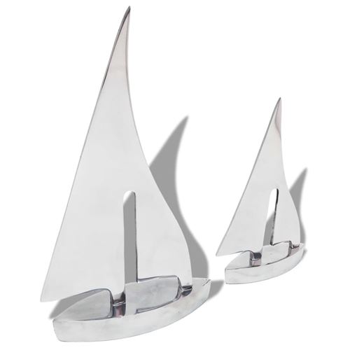 vidaXL Zeilboot decoratie 2 stuks zilver aluminium