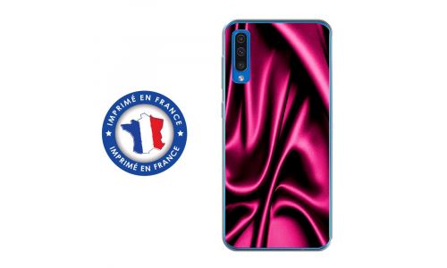 Coque souple pour Samsung Galaxy A50 avec impression Motifs soie drapée rose