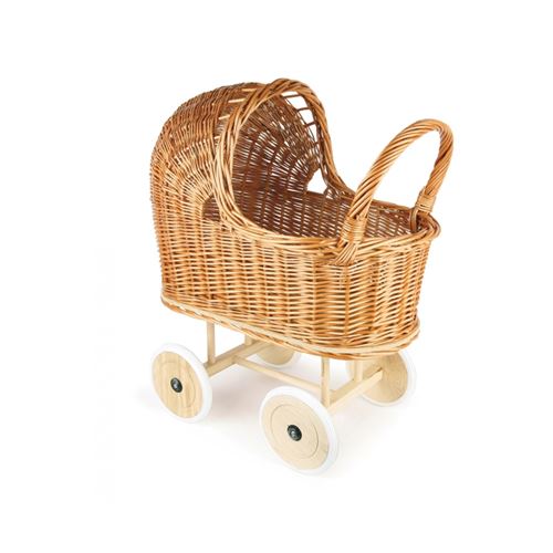 Landau en osier et garniture