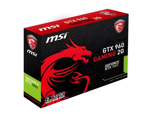 Carte graphique MSI GeForce GTX 960 Gaming 2 Go Carte graphique Achat prix fnac