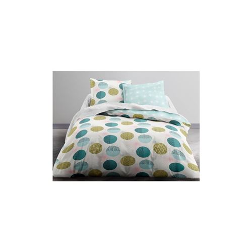 TODAY Parure de couette Microfibre 100% Polyester CRAZY FLORENTINE 220x240 cm - 1 housse de couette et 2 taies d'oreiller