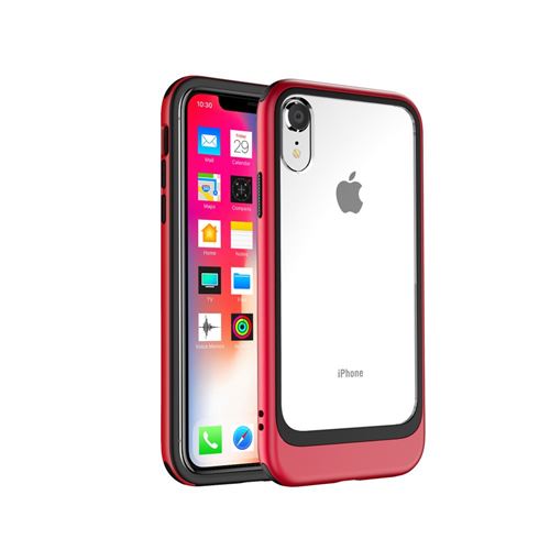 Coque en TPU Hybride transparent détachable rouge pour votre Apple iPhone XR 6.1 inch