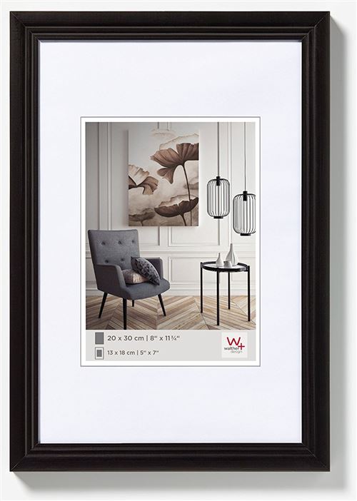 Walther Design HY130B Living Cadre en bois, noir, 21 x 30 cm
