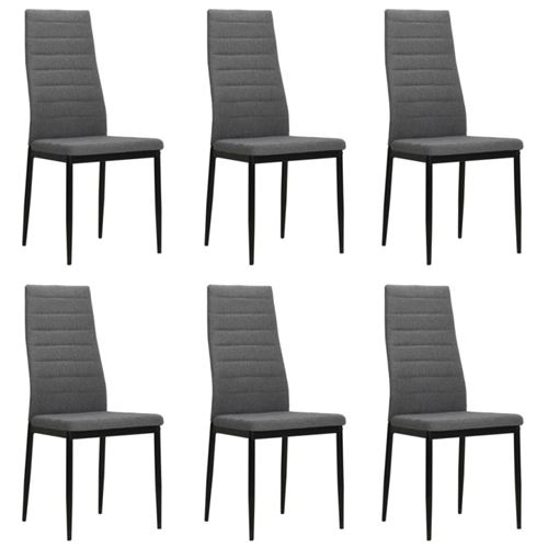 vidaXL Chaise de salle à manger 6 pcs Tissu Gris clair