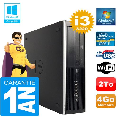 Pc hp compaq 8300 sff core i3-3220 ram 4go disque 2 to graveur dvd wifi w7 État correct -  reconditionné disponible sur Fnac