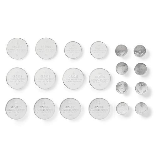 Nedis BALAK20BL Multipack de Piles-Boutons au Lithium CR2025/CR2016/CR1620/LR43/LR54/LR4 20 pièces au Total Blister
