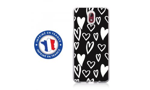 Coque souple pour Nokia 3-1 avec impression Motifs Love coeur 2