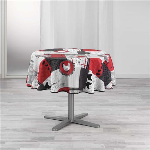 nappe ronde (0) 180 cm polyester imprime auberge