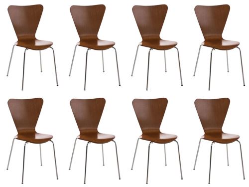 Lot de 8 chaises visiteur empilables Calisto , Marron
