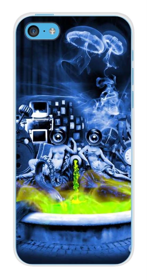 Coque en silicone imprimée compatible Apple iPhone 5C Fontaine
