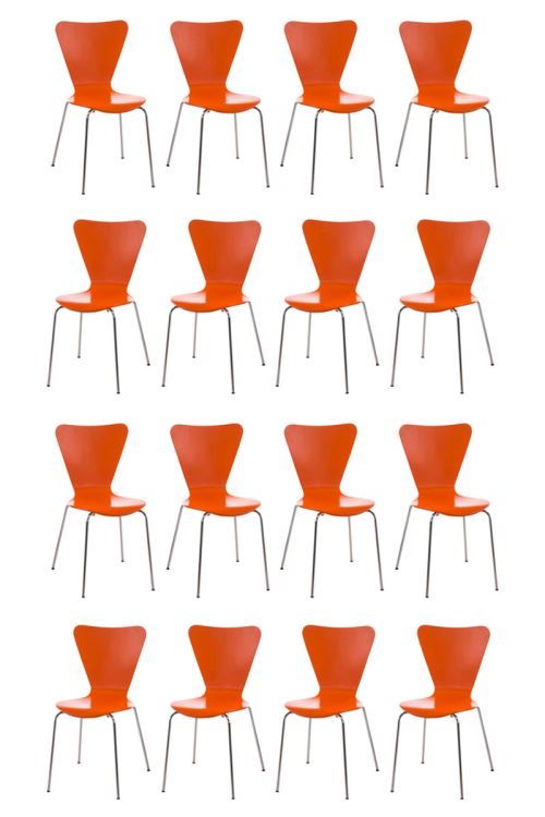 Lot de 16 chaises visiteur empilables Calisto , Orange