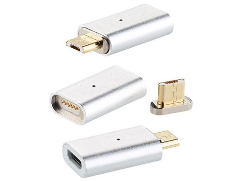3 adaptateurs Micro-USB magnétiques pour câble de chargement et transfert