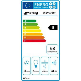 Smeg Linea KI905NXE2 - Hotte - hotte îlot - largeur : 90 cm - profondeur : 60.3 cm - extraction et recirculation (avec kit de recirculation supplémentaire) - verre inox/noir
