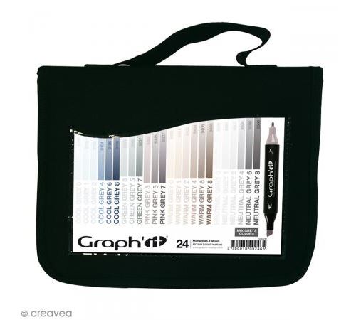 Set 24 Marqueurs à alcool Graph'it - Mix Greys - Graph it