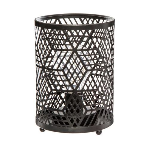 Lampe microled en métal - H 16 cm - Noir