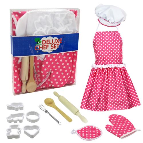 Enfants 12pc cuisson et cuisson Cuisine Costume Pretend Jeu de rôle Kit Tablier Chapeau
