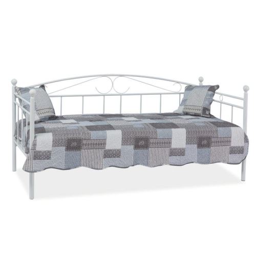 Lit simple - Ankara - Pour matelas 90 x 200 cm - Blanc