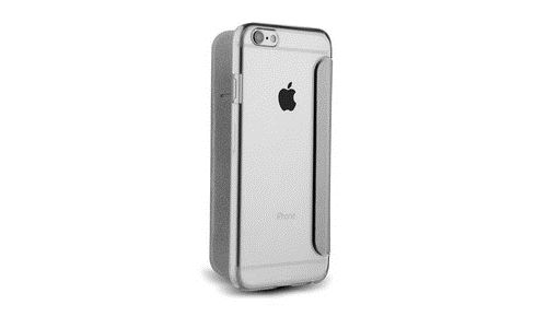 Muvit Folio - Flip cover voor mobiele telefoon - zilver, transparant - voor Apple iPhone 7 Plus