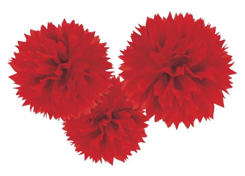 Amscan pompons décoration de fête 40,6 cm 3 pièces rouge