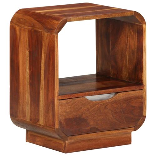 vidaXL Table de chevet avec tiroir Bois massif 40x30x50 cm