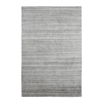 Tapis Uni Gris En Laine Et Viscose Pour Salon Rosace