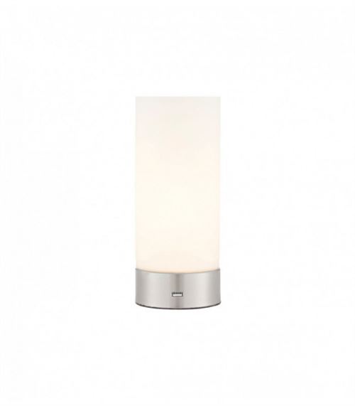 Lampe Dara, nickel brossé et verre opale
