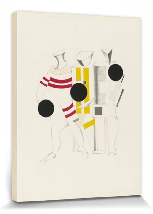El Lissitzky Poster Reproduction Sur Toile, Tendue Sur Châssis - Victoire Sur Le Soleil, Athlètes, 1923 (40x30 Cm)