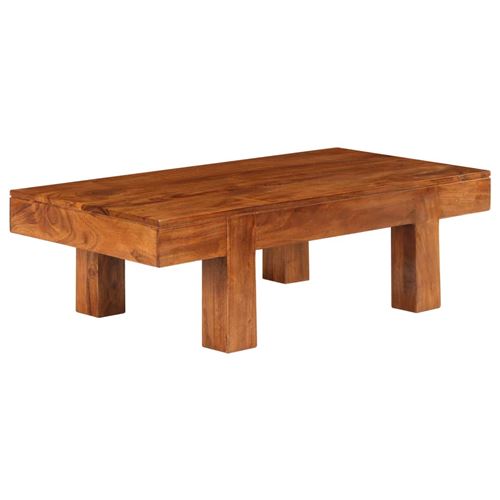 Vidaxl Table Basse Bois D'acacia Et Finition En Sesham 100X50x30 Cm - Image 3