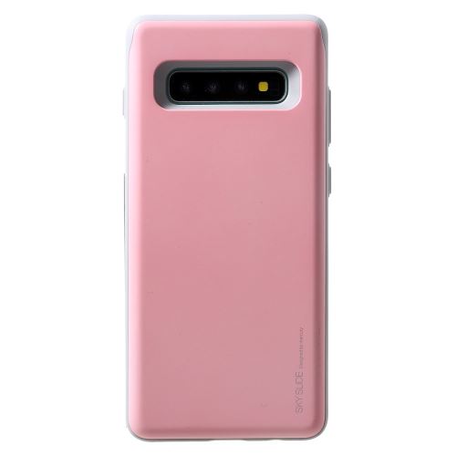 Coque en TPU porte-cartes coulissant série sky rose pour votre Samsung Galaxy S10
