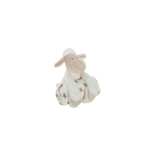 Doudou lapin + plaid - L 75 x l 100 cm - Blanc