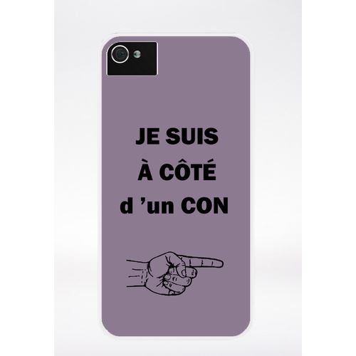 Coque Con Sur Fond Violine Compatible Iphone 4 Transparent