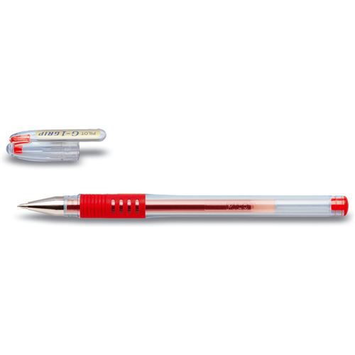 PILOT Lot de 3 Stylos &agrave; bille G1 GRIP pointe fine encre gel rouge