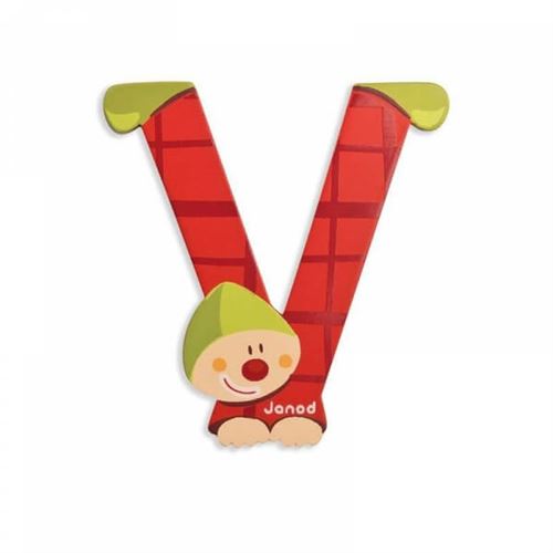 Janod Clown Letter V Vert,Rouge 3-6 Years