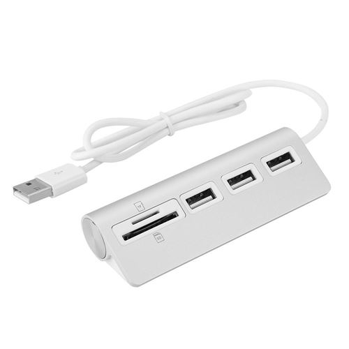 Lecteur de carte USB portable,Lecteur de carte mémoire haute vitesse diviseur de ports multiples Lecteur de carte SD / TF