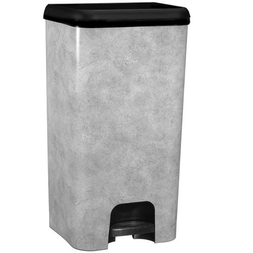 Poubelle de cuisine à pédale LINCOLN béton en plastique 40L
