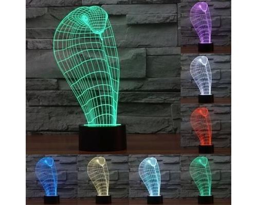 Lampe Créative 3D Cobra Ampoules LED 7 Couleurs Tactile USB - YONIS