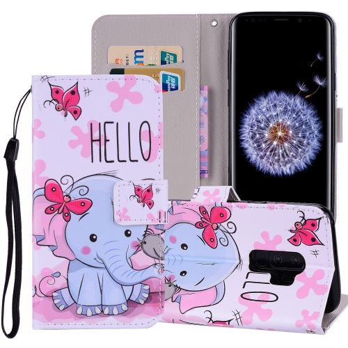 Galaxy S9 Plus Housse Etui Cuir Pu Elephant Als88932