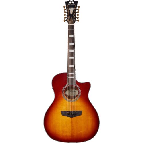 D'Angelico Premier Fulton Iced Tea Burst guitare folk électro-acoustique 12 cordes