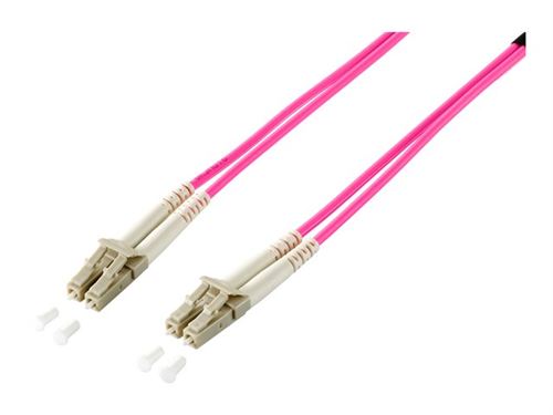 equip - Cordon de raccordement - LC multi-mode (M) pour LC multi-mode (M) - 5 m - fibre optique - duplex - 50 / 125 microns - OM4 - sans halogène - violet